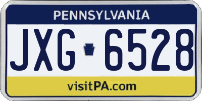 PA license plate JXG6528