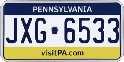 PA license plate JXG6533