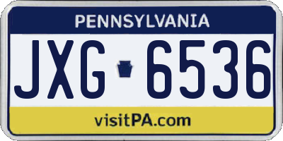 PA license plate JXG6536