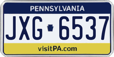 PA license plate JXG6537