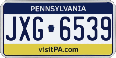 PA license plate JXG6539