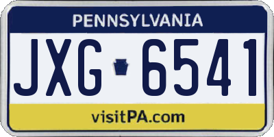 PA license plate JXG6541