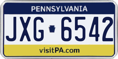 PA license plate JXG6542