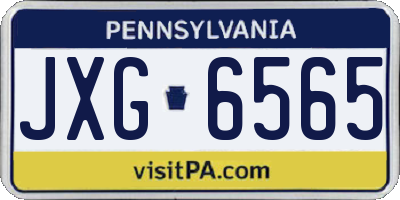 PA license plate JXG6565