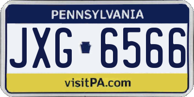 PA license plate JXG6566