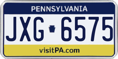 PA license plate JXG6575