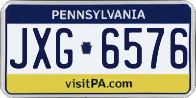 PA license plate JXG6576