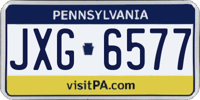 PA license plate JXG6577