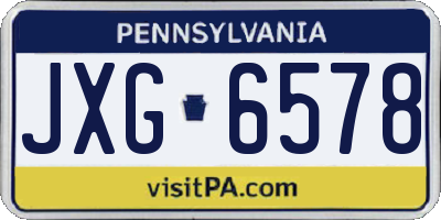 PA license plate JXG6578