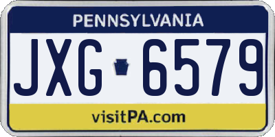 PA license plate JXG6579