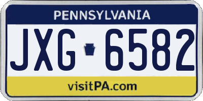 PA license plate JXG6582