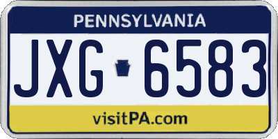 PA license plate JXG6583
