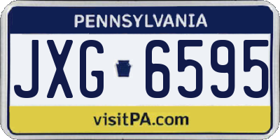 PA license plate JXG6595