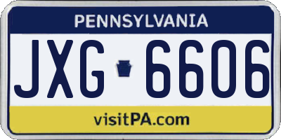 PA license plate JXG6606