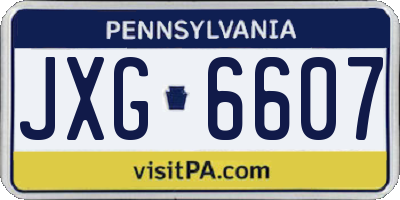 PA license plate JXG6607