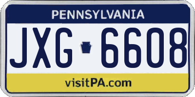 PA license plate JXG6608