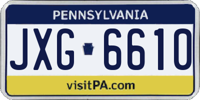 PA license plate JXG6610