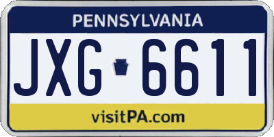 PA license plate JXG6611