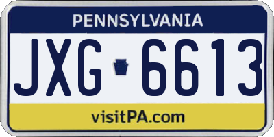 PA license plate JXG6613