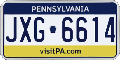 PA license plate JXG6614