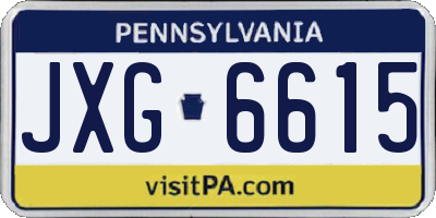 PA license plate JXG6615