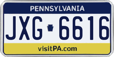 PA license plate JXG6616
