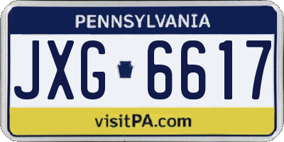 PA license plate JXG6617