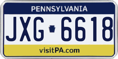 PA license plate JXG6618
