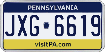 PA license plate JXG6619