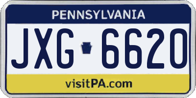 PA license plate JXG6620