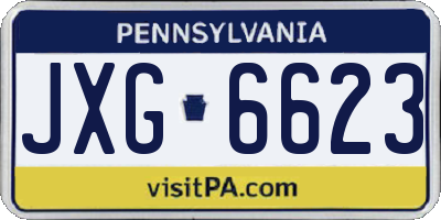 PA license plate JXG6623
