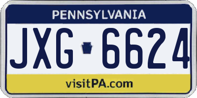 PA license plate JXG6624