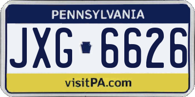 PA license plate JXG6626