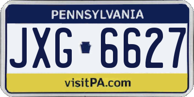 PA license plate JXG6627