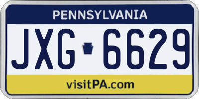 PA license plate JXG6629