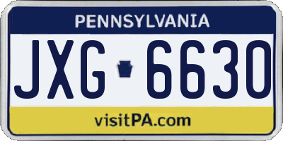 PA license plate JXG6630