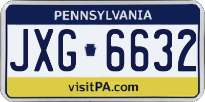 PA license plate JXG6632