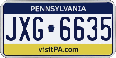 PA license plate JXG6635