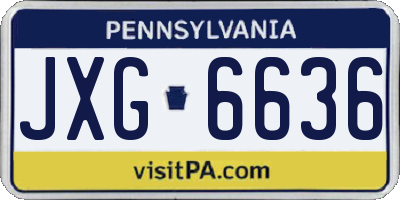 PA license plate JXG6636
