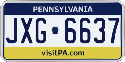 PA license plate JXG6637