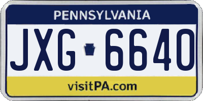 PA license plate JXG6640