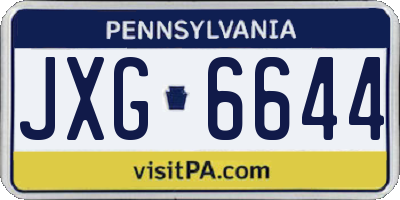 PA license plate JXG6644