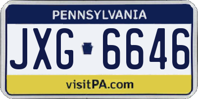 PA license plate JXG6646