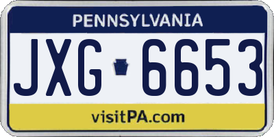 PA license plate JXG6653