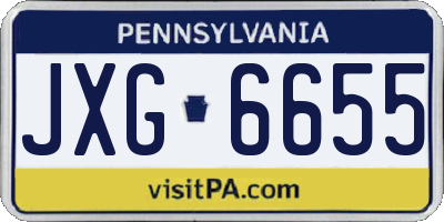 PA license plate JXG6655