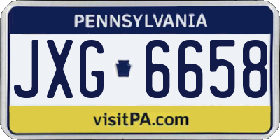 PA license plate JXG6658