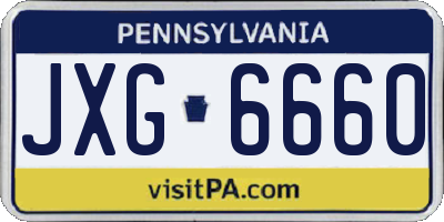 PA license plate JXG6660
