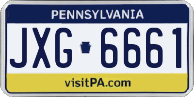 PA license plate JXG6661