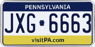 PA license plate JXG6663