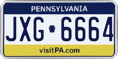 PA license plate JXG6664